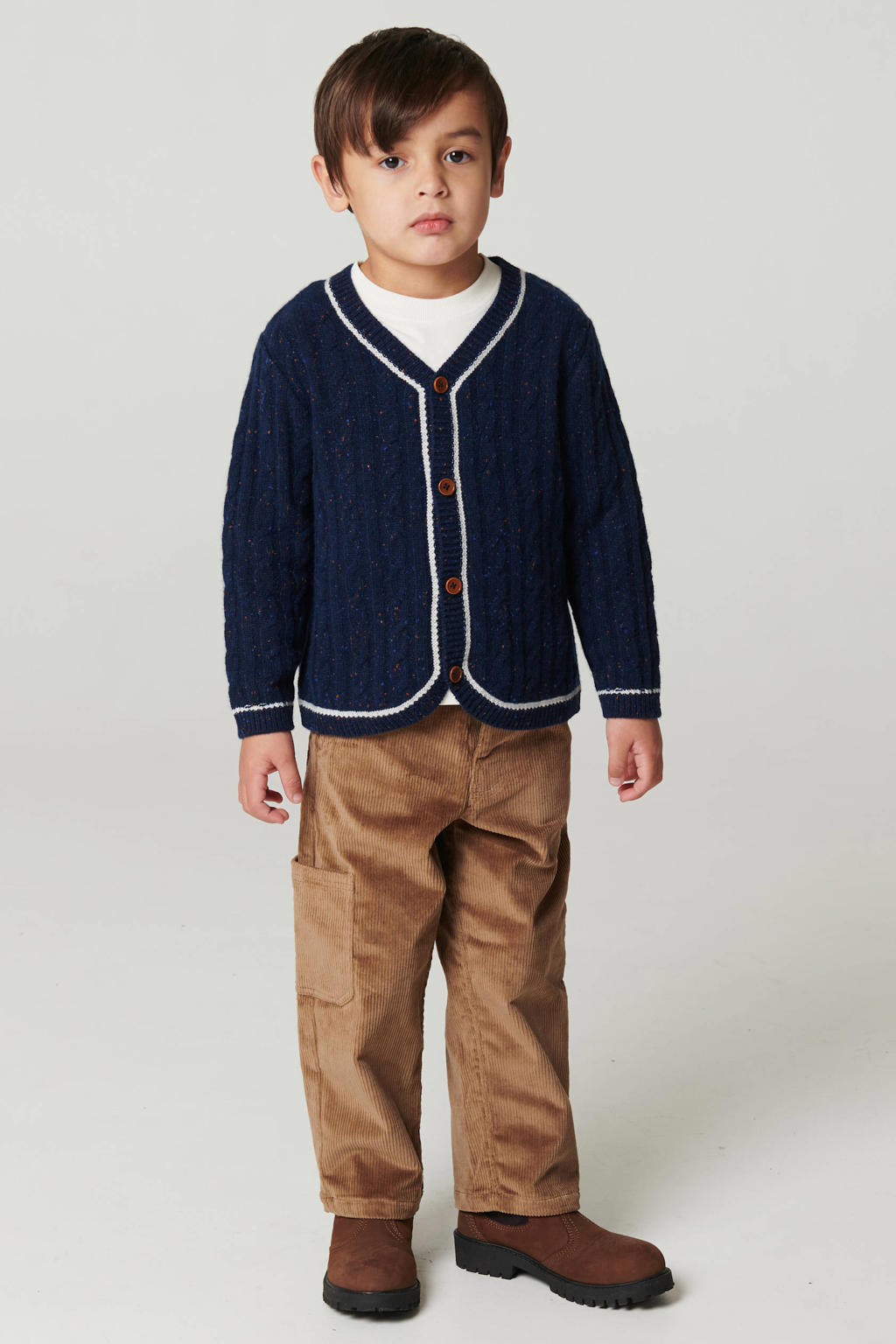 Copenhagen Colors corduroy cargobroek - bruin