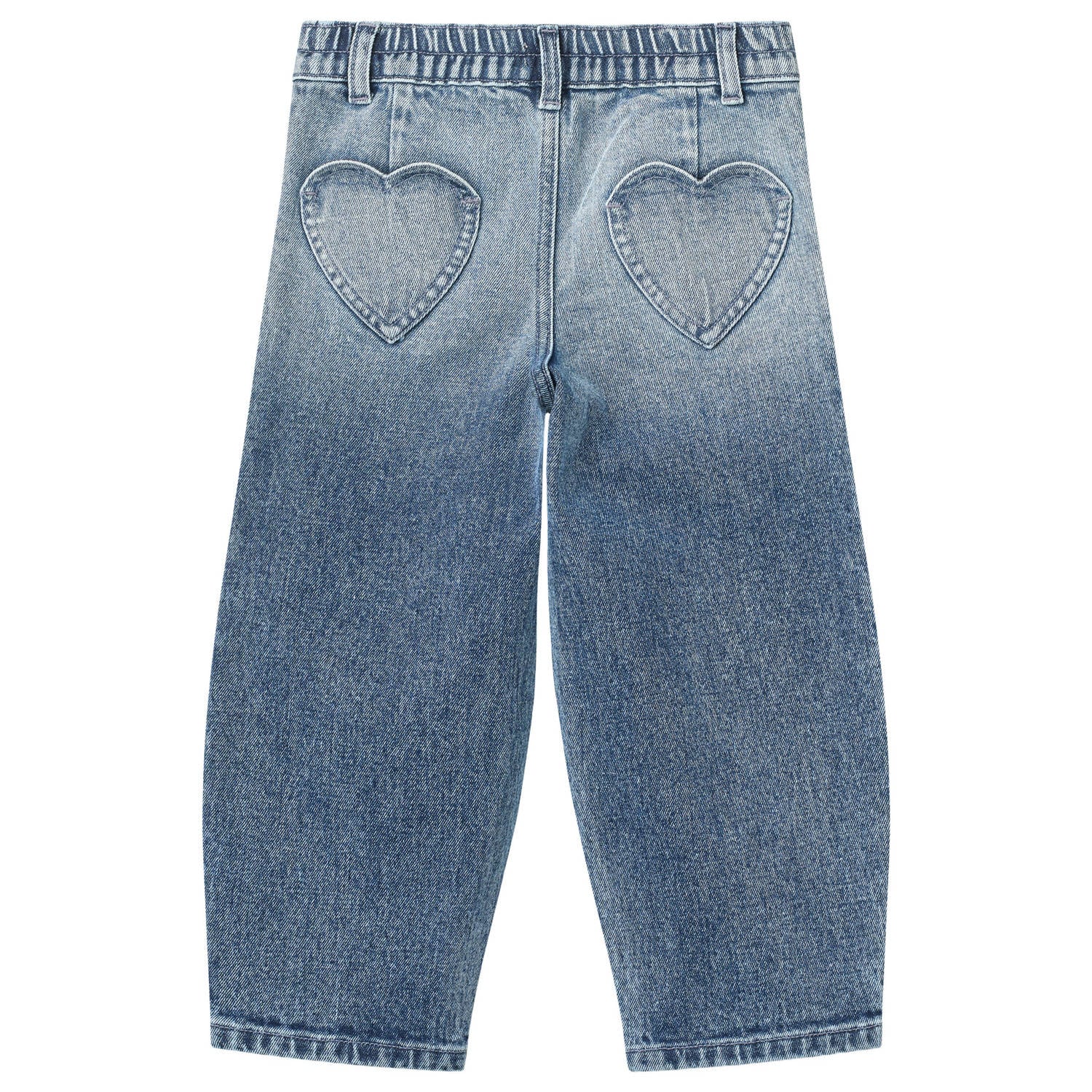 Copenhagen Colors barrel dip-dye jeans met patches blauw