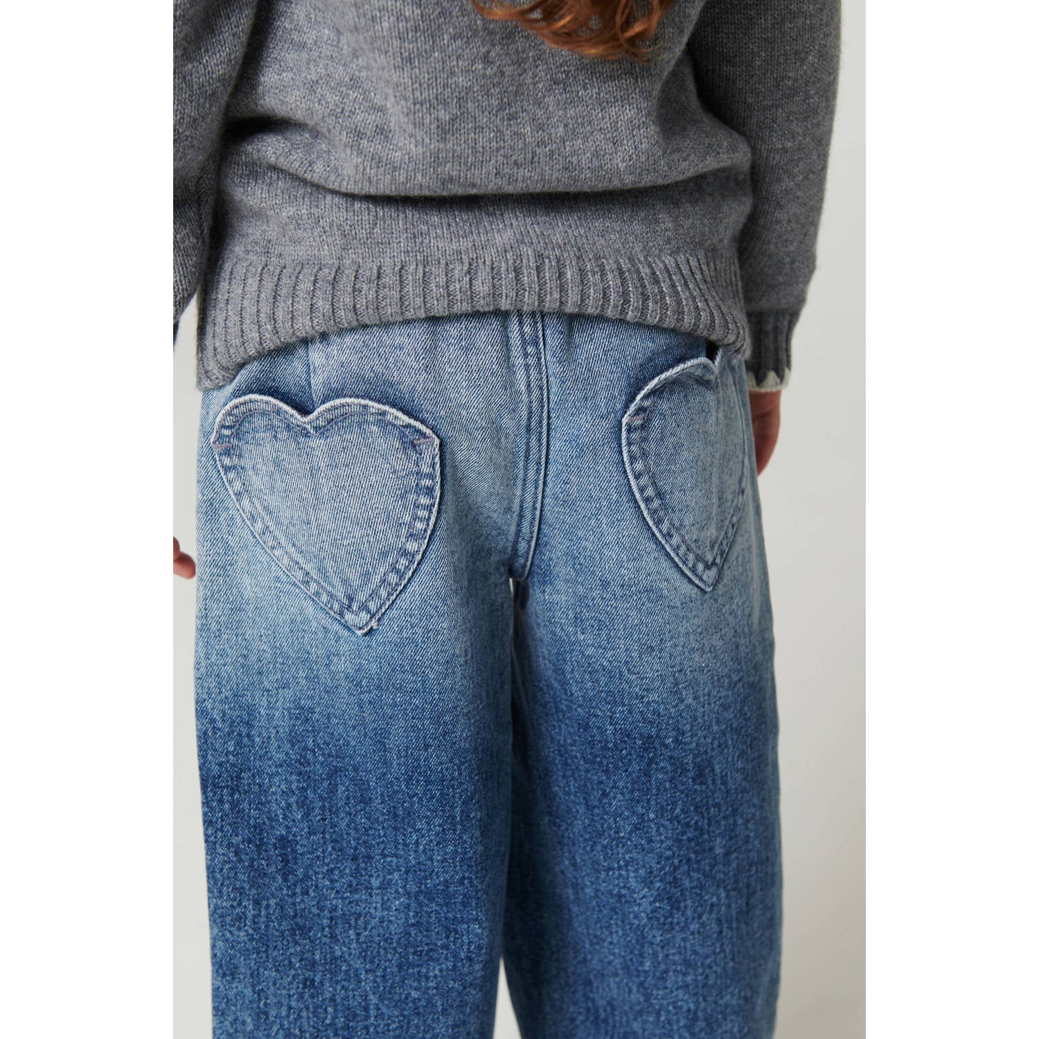 Copenhagen Colors barrel dip-dye jeans met patches blauw