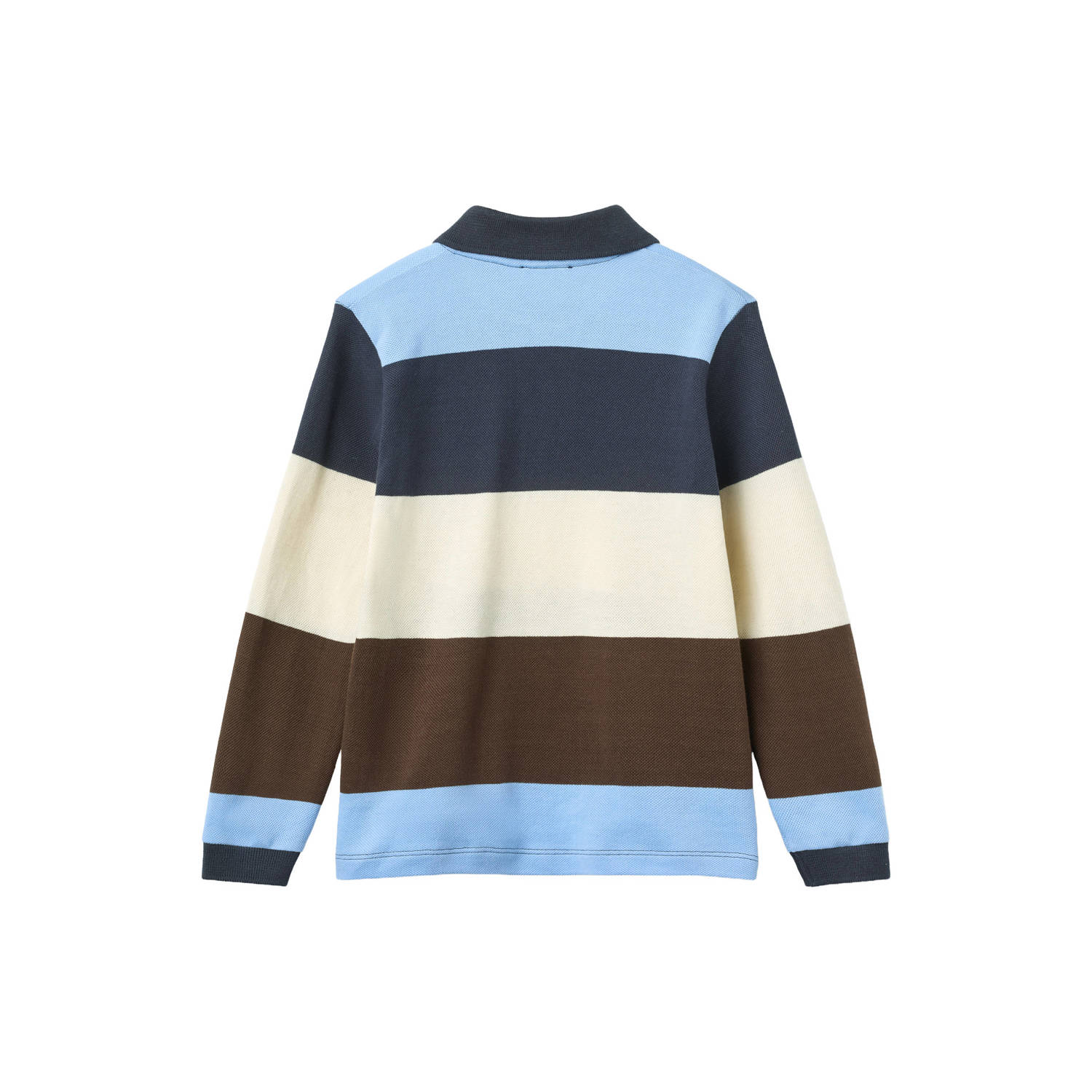 Copenhagen Colors gestreepte polo bruin blauw ecru