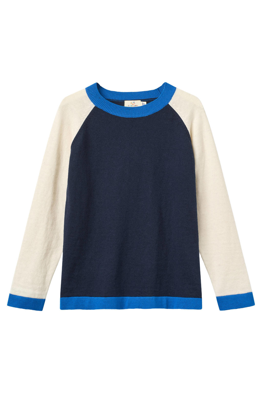 Copenhagen Colors gebreide trui - donkerblauw/ecru/blauw