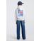 America Today hoodie met backprint - light grey