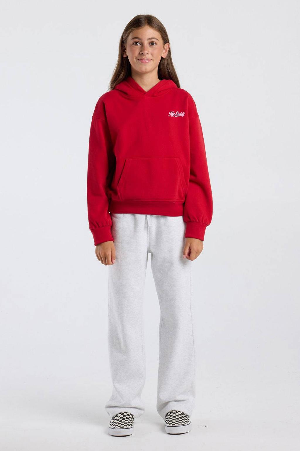 America Today hoodie met backprint - rood