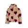 Shoeby teddy winterjas met hartjes - beige/donkerrood