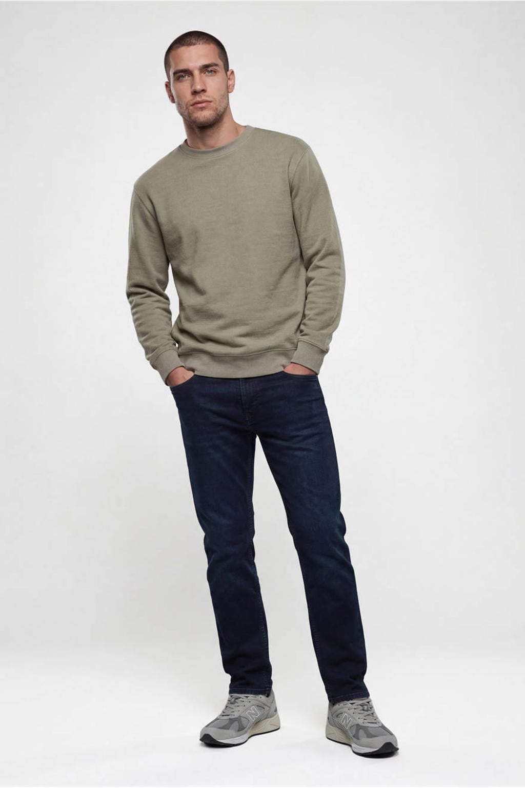 Shoeby relaxed fit sweater met borduursels en backprint - groen