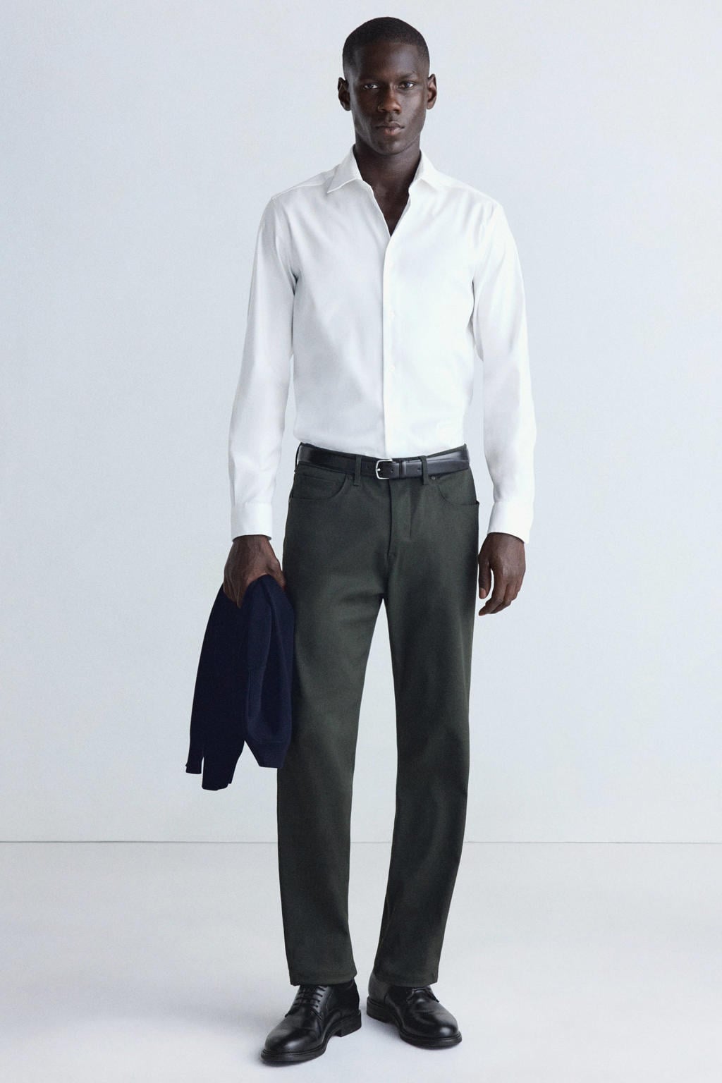 Mango Man slim fit casual overhemd - wit