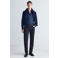 Mango Man slim fit casual overhemd - middenblauw