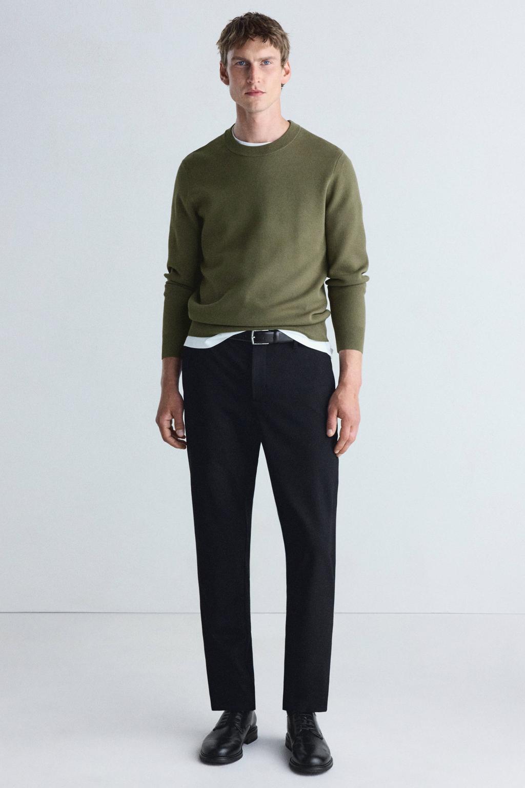 Mango Man slim fit casual broek - zwart
