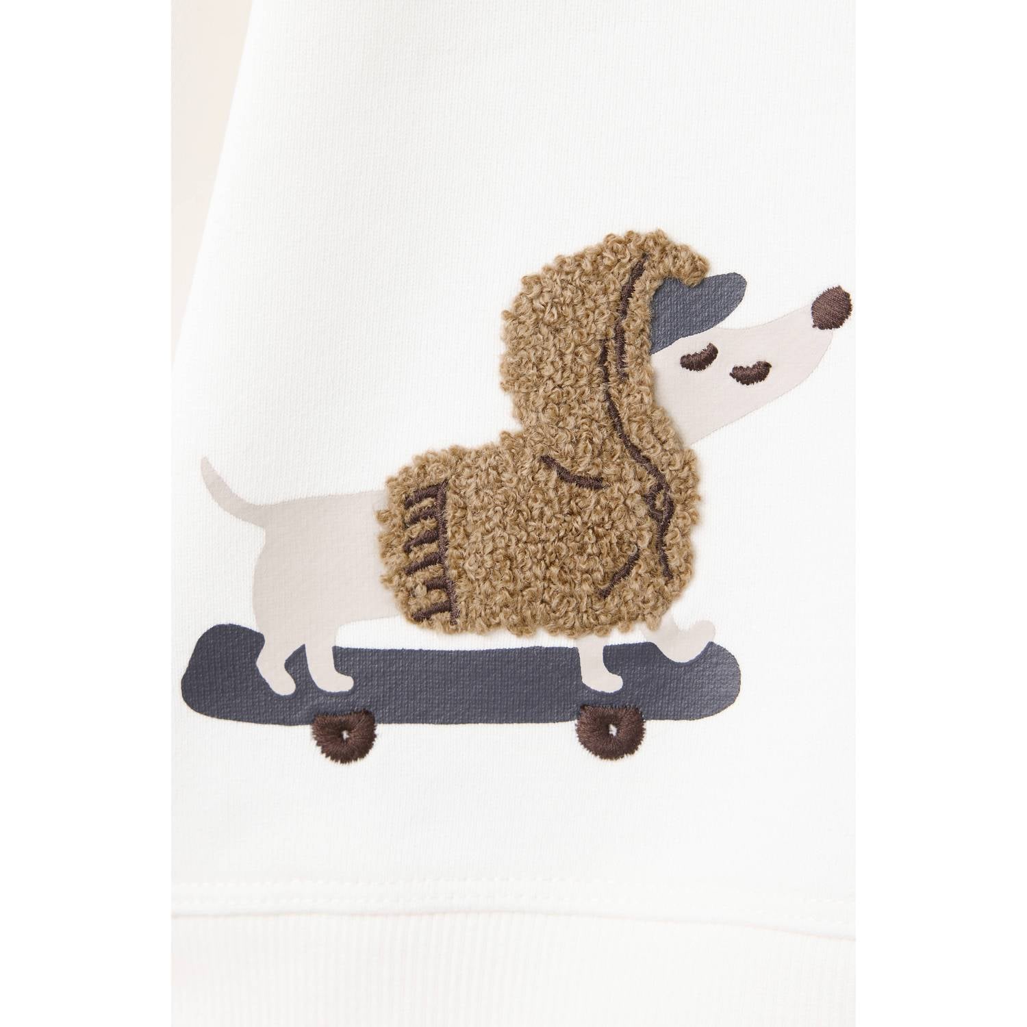 Mango Kids rechtvallende sweater met borduursels naturel wit
