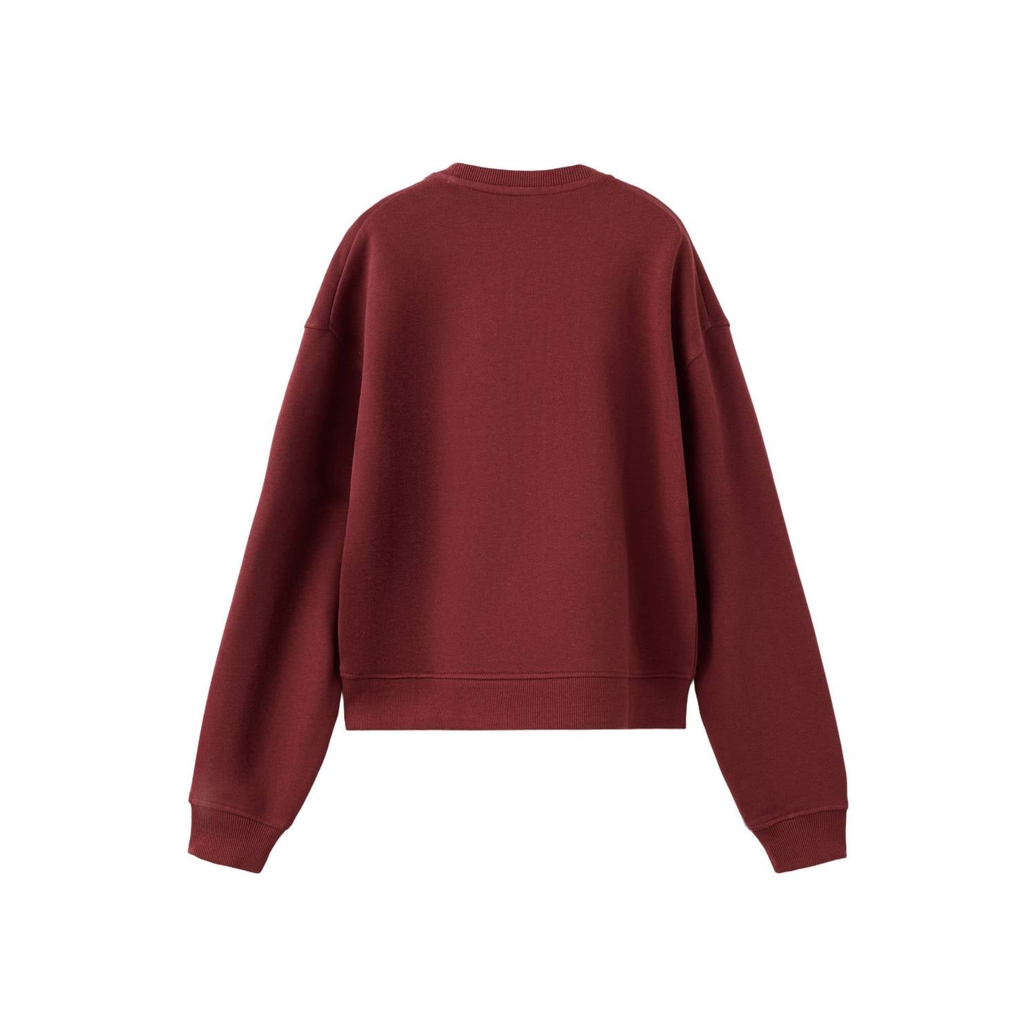 Mango Kids rechtvallende sweater met tekst donkerrood
