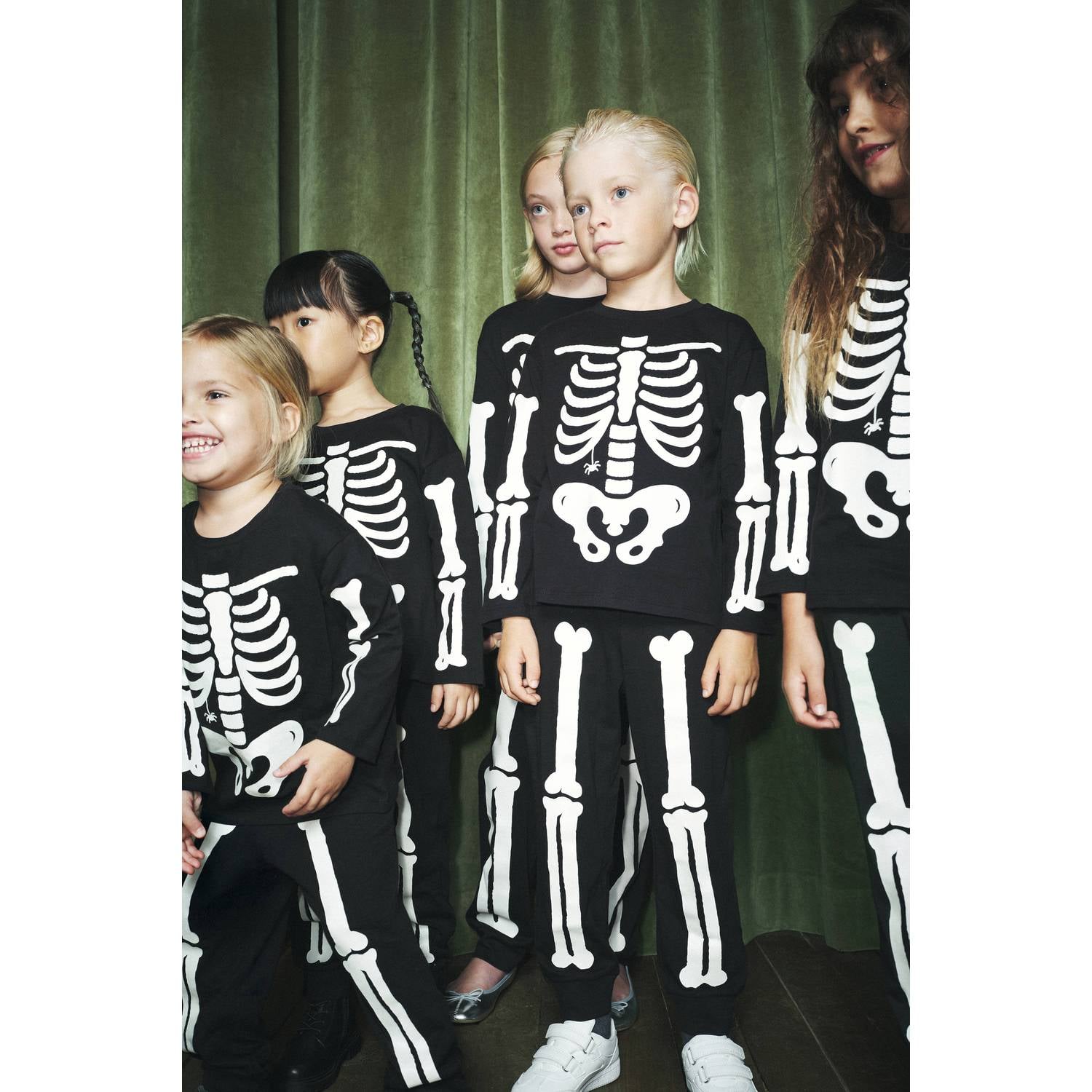 Mango Kids pyjama met print zwart wit