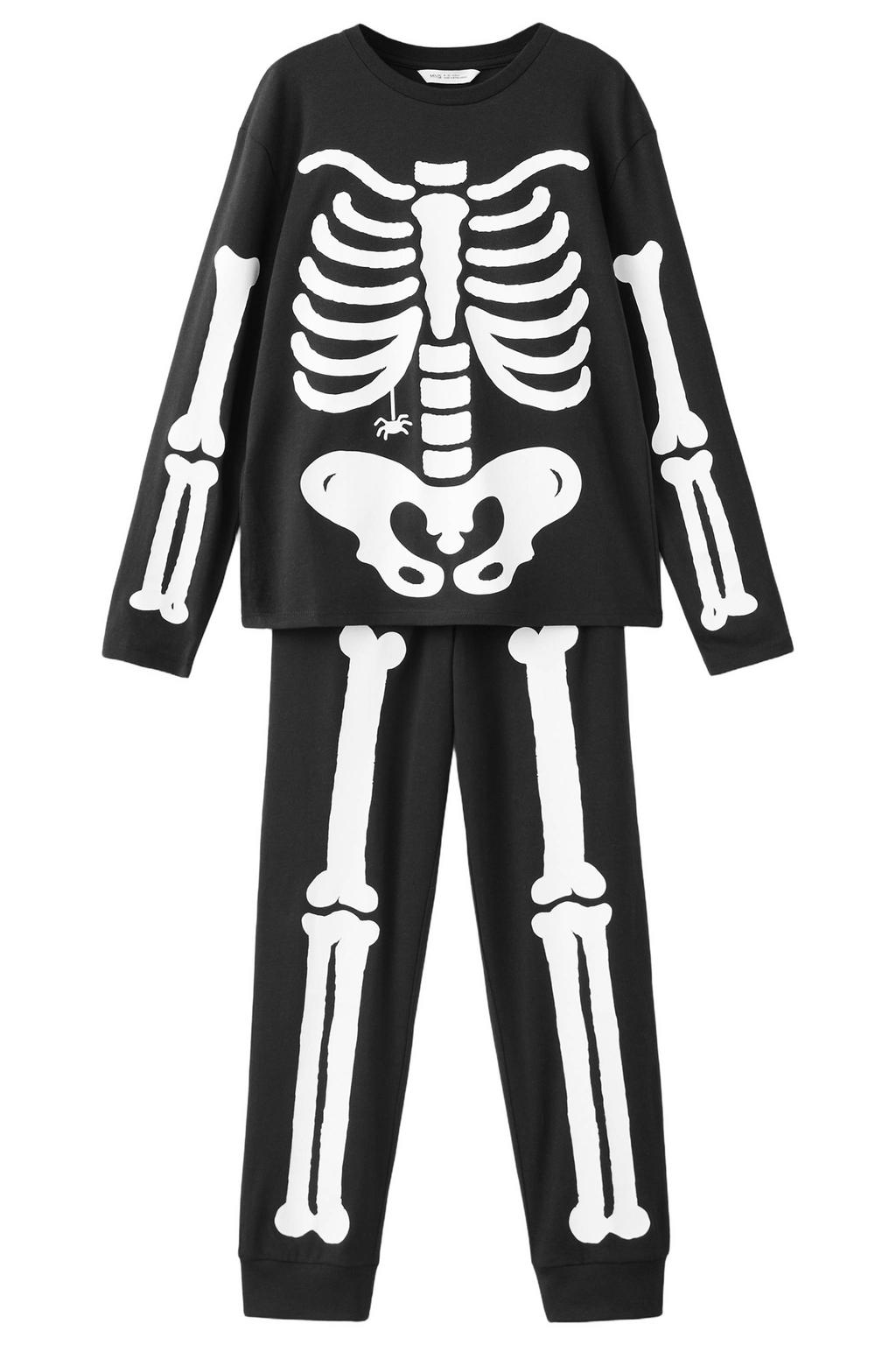 Mango Kids pyjama met print - zwart/wit