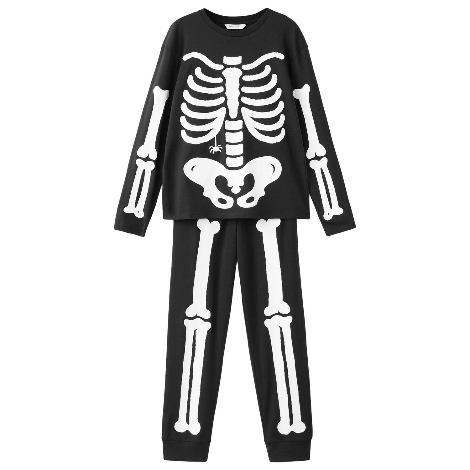 Mango Kids pyjama met print zwart wit