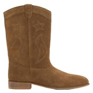 western leren laarzen met borduursels - cognac