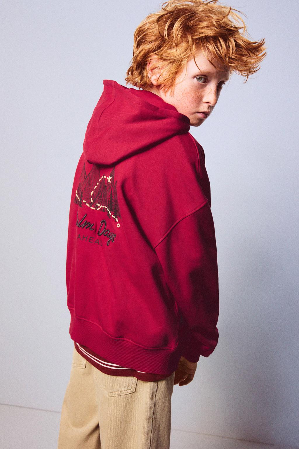 Mango Kids sweater met backprint - rood