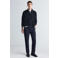 Mango Man gebreid vest met rafels - marine