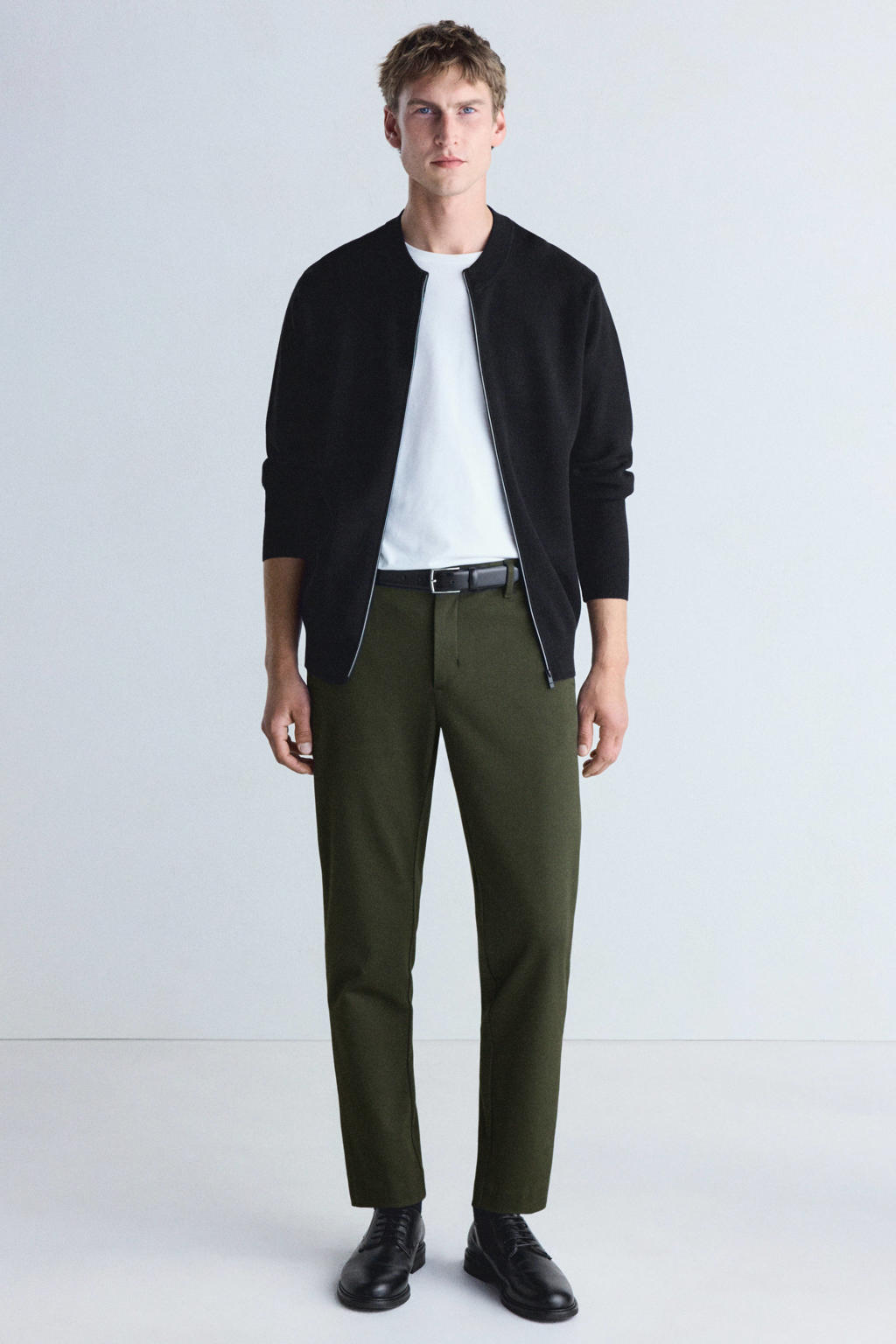 Mango Man gebreid vest met rafels - zwart