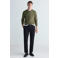 Mango Man slim fit gebreide trui - kaki
