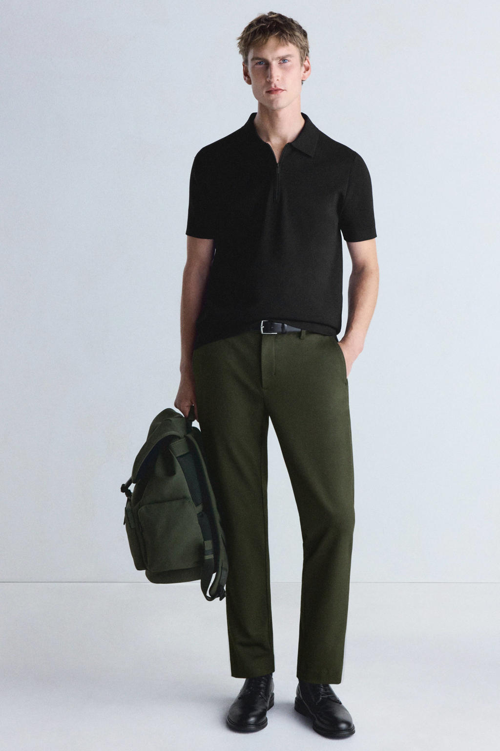 Mango Man regular fit polo - zwart