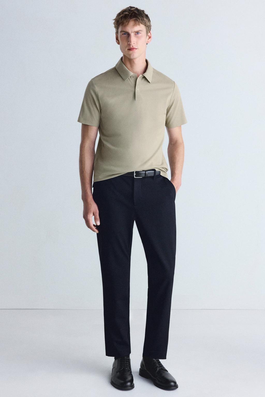 Mango Man slim fit polo - beige