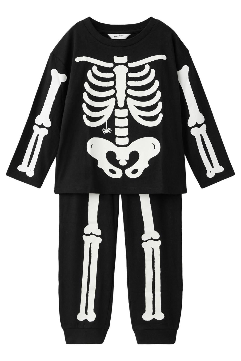 Mango Kids halloween pyjama met print - zwart