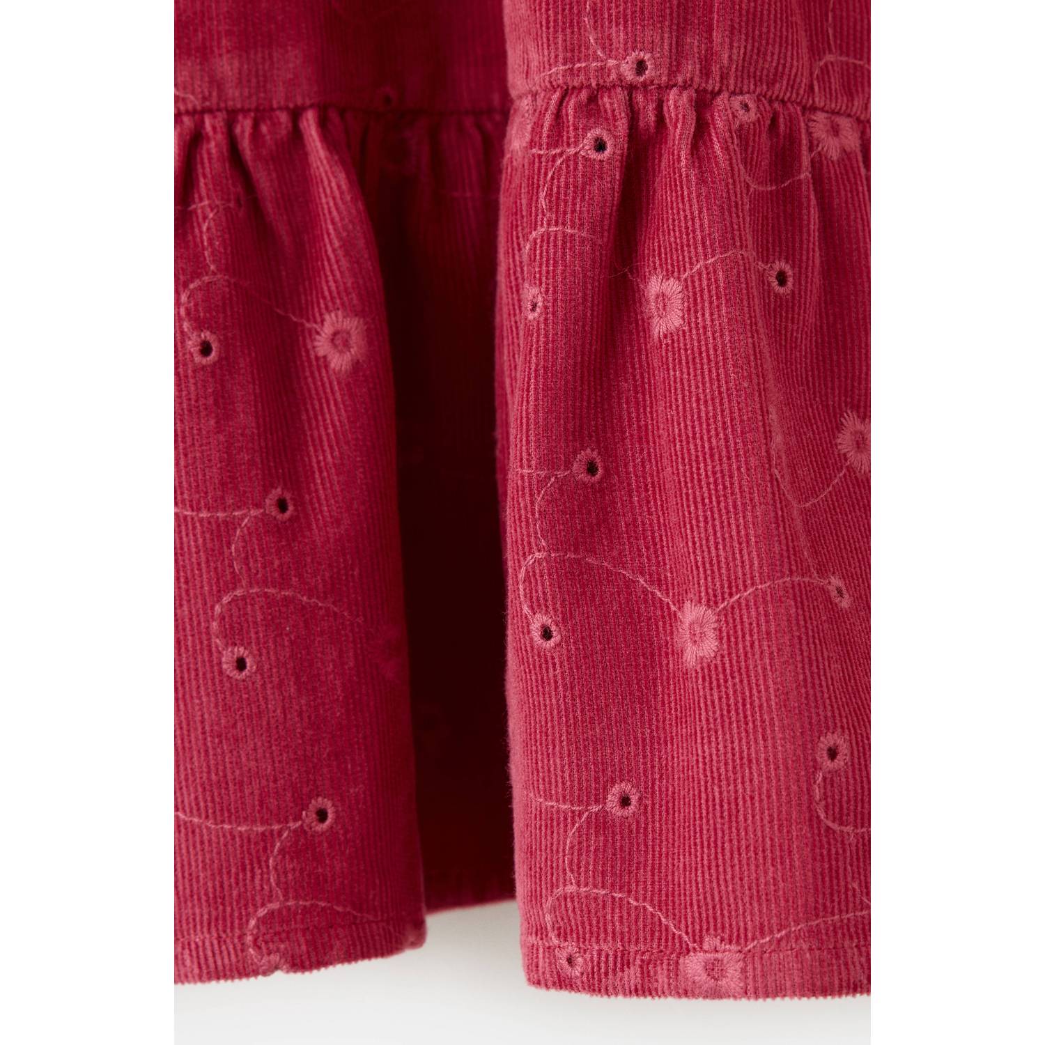 Mango Kids gebloemde midi jurk met broderie rood