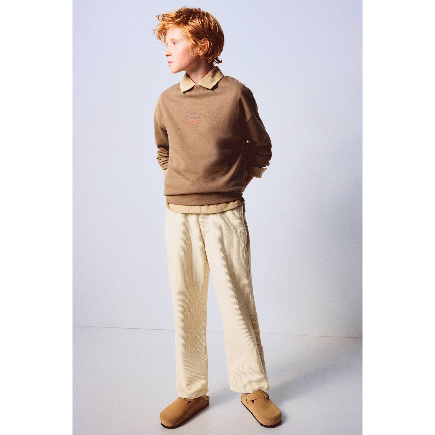 Mango Kids sweater met backprint bruin