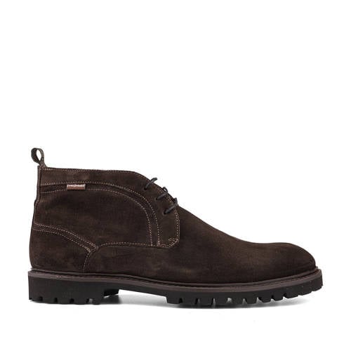Floris van Bommel De Floter 01.00 suède enkelboots donkerbruin – donker bruin