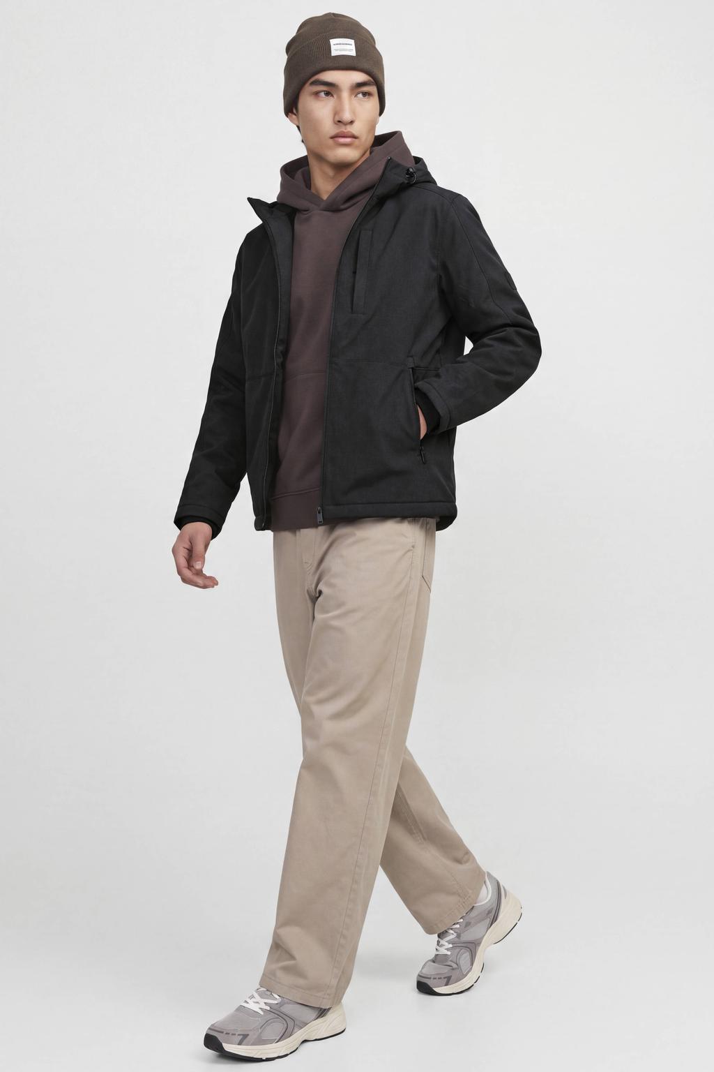 JACK & JONES ESSENTIALS winterjas - zwart