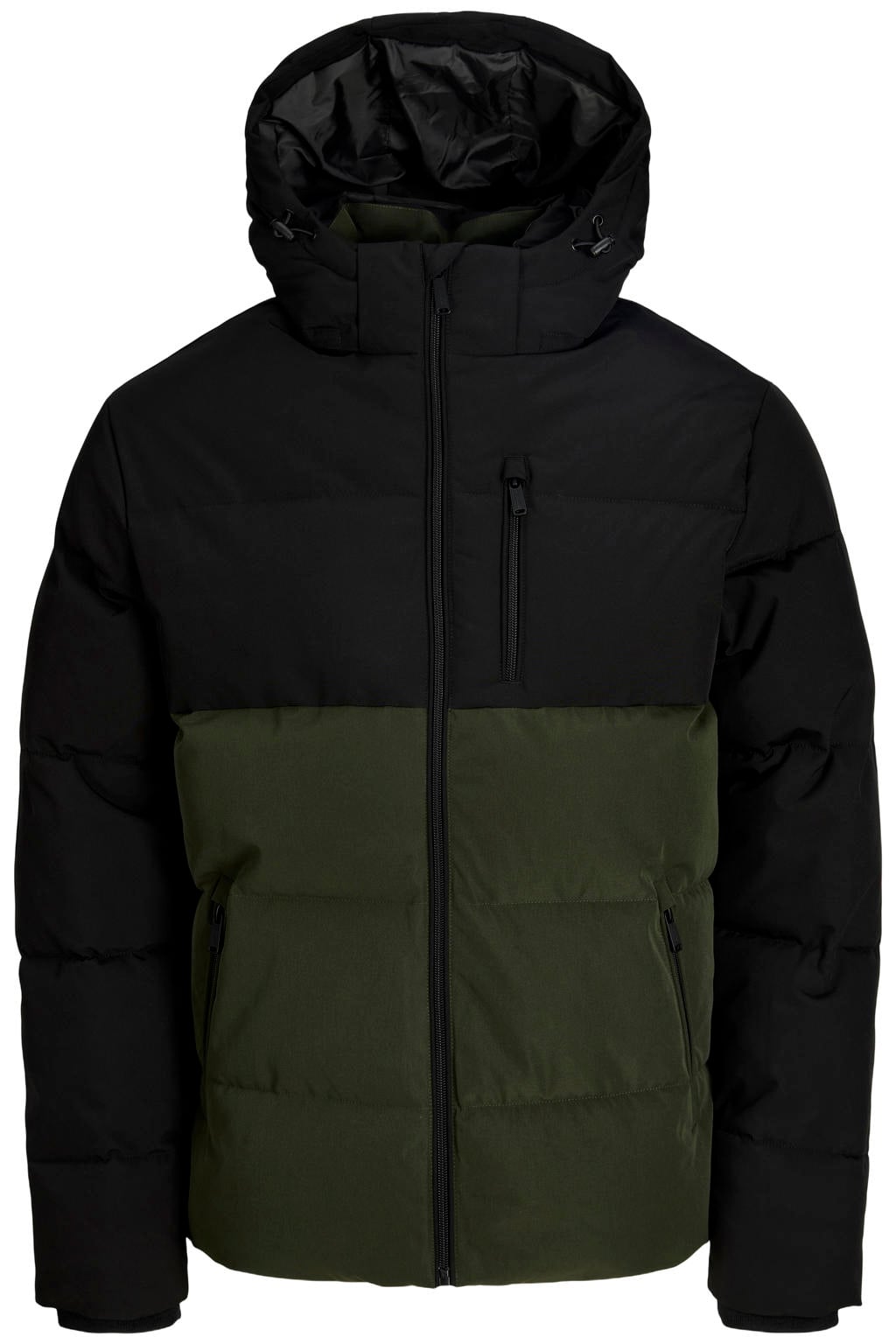 JACK & JONES ESSENTIALS quilted pufferjas - rosin/zwart