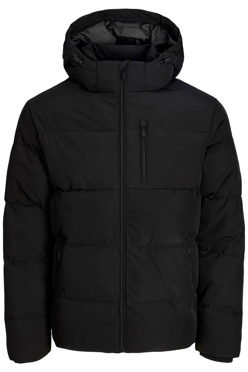 JACK & JONES ESSENTIALS quilted pufferjas - zwart