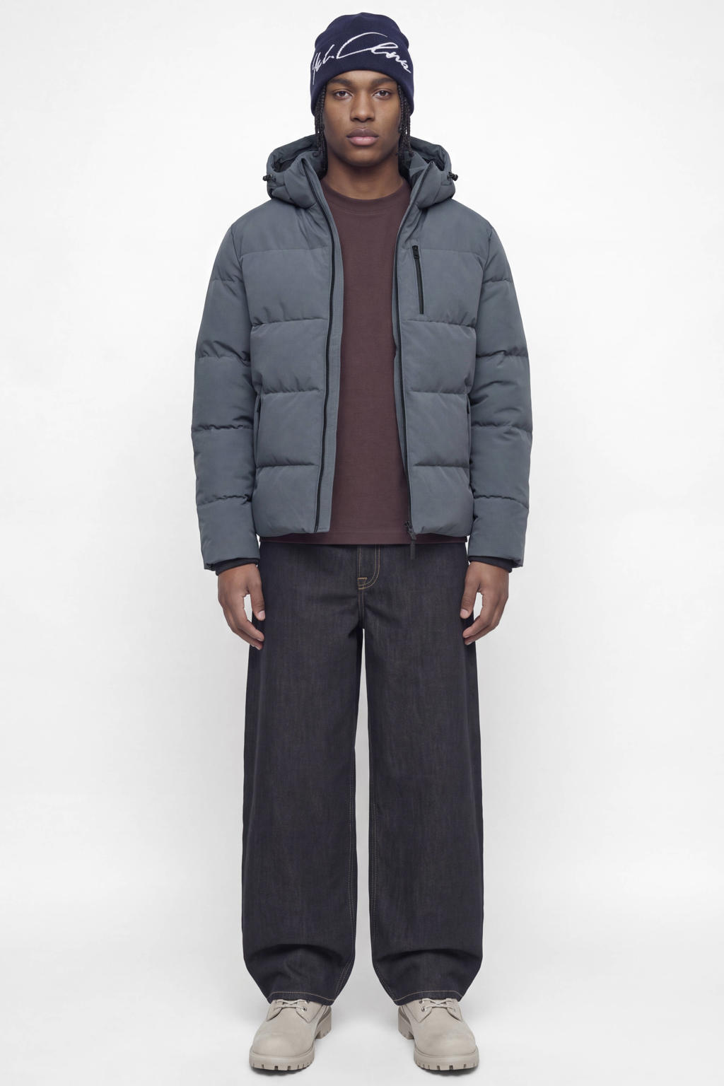 JACK & JONES ESSENTIALS pufferjas - grijsblauw