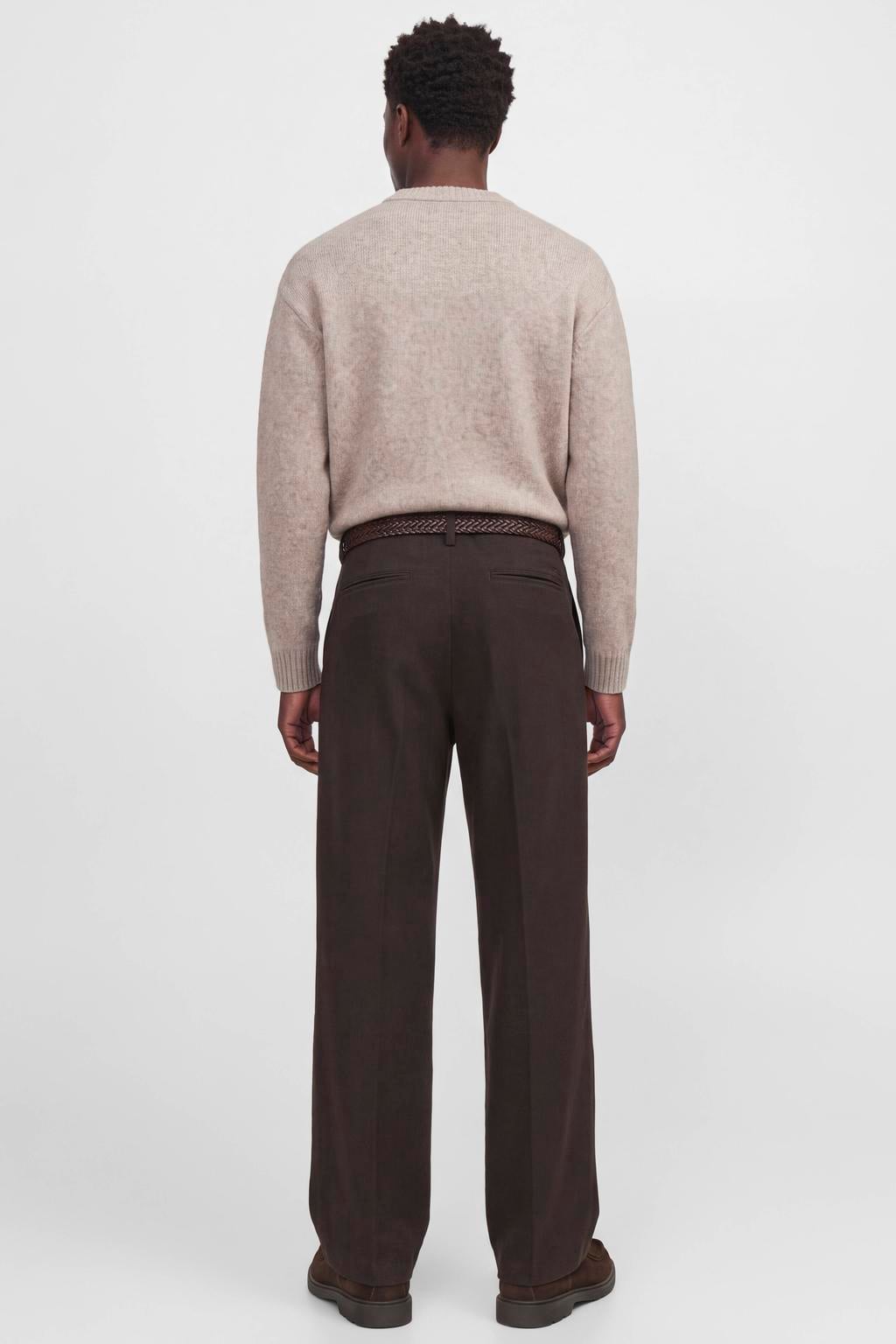 JACK & JONES ESSENTIALS regular fit gebreide trui met wol - beige