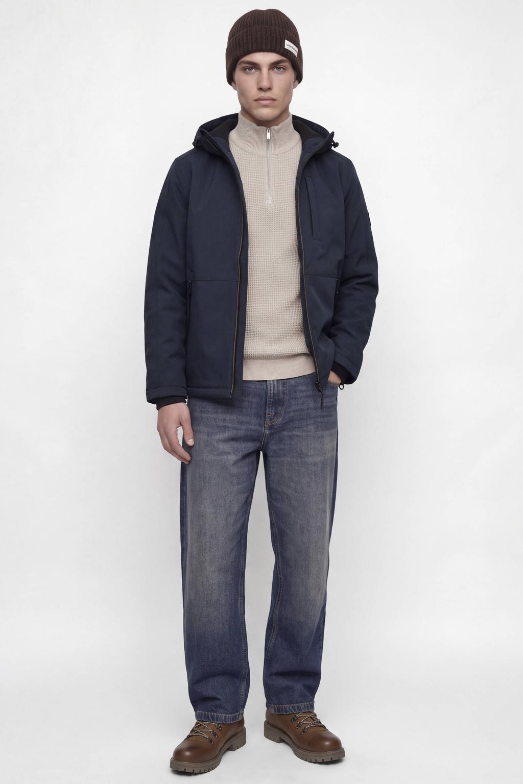 JACK & JONES ESSENTIALS winterjas - donkerblauw