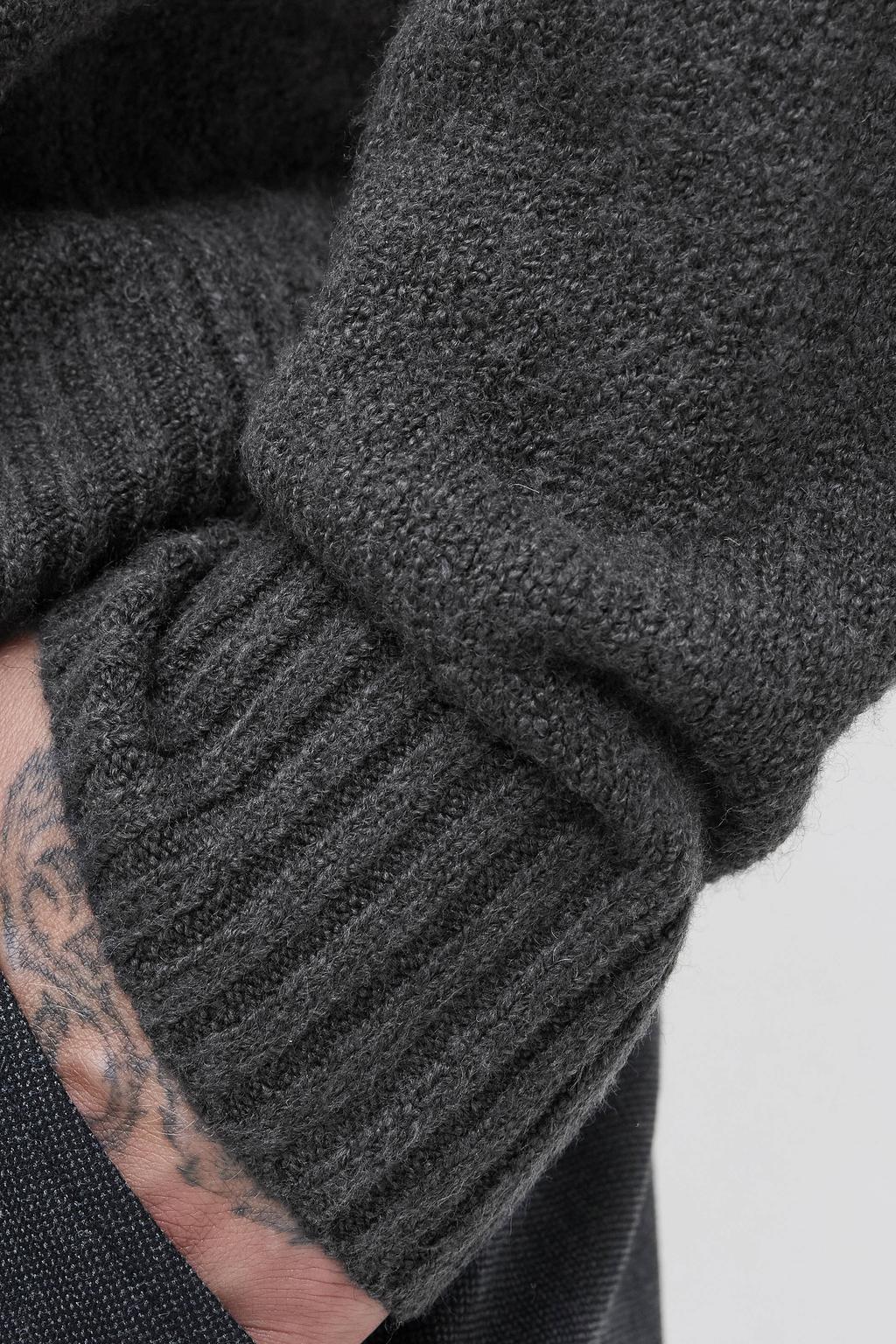 JACK & JONES ESSENTIALS regular fit gebreide trui met wol - antraciet