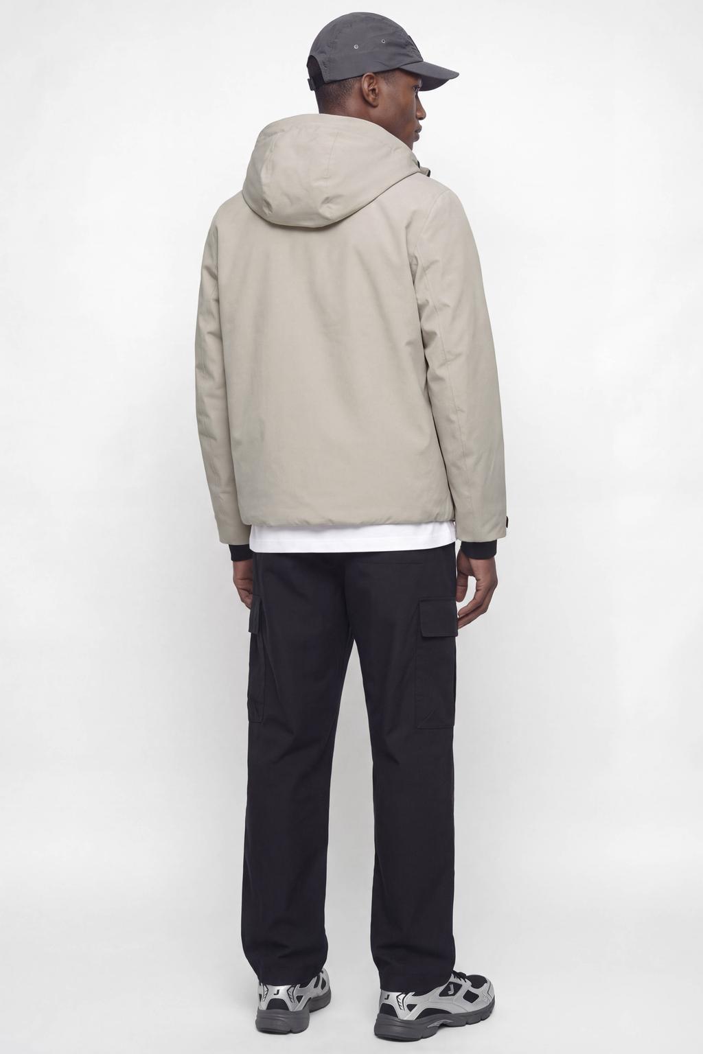 Beige heren JACK & JONES CORE winterjas van polyester met effen, lange mouwen, capuchon en ritssluiting