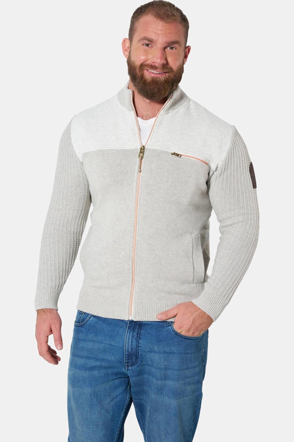 Jan Vanderstorm Plus Size katoenen vest - wit