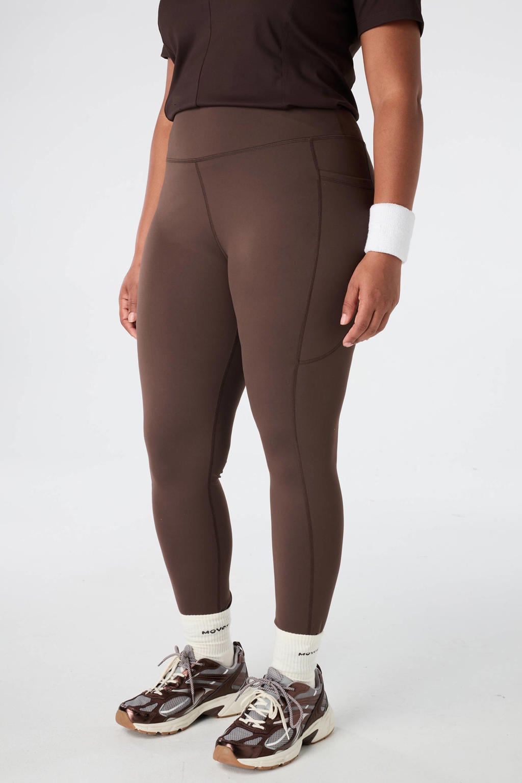 Donkerblauwe dames MS Mode van polyester met slim fit, high waist, elastische tailleband en effen