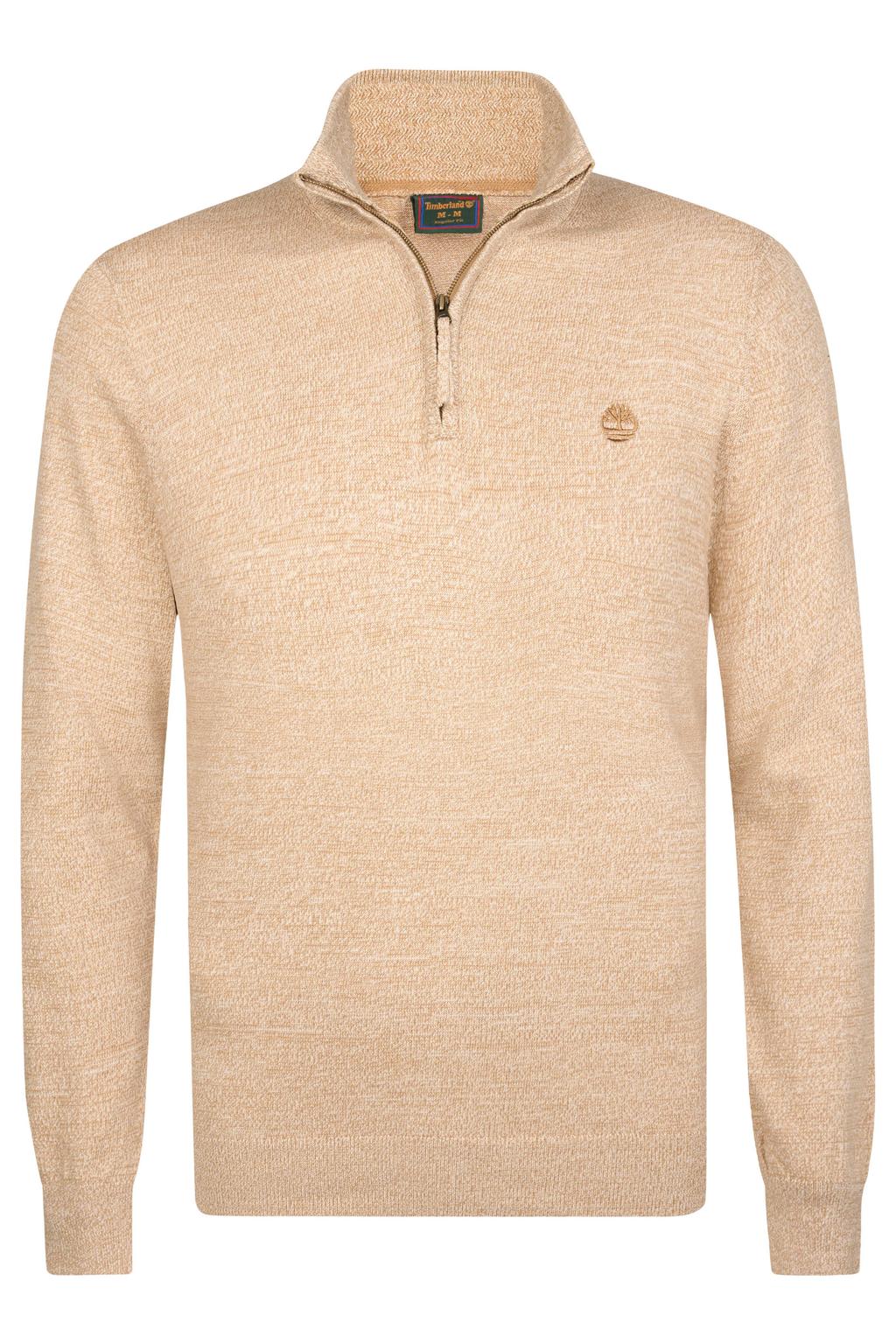Timberland katoenen regular fit gemêleerde gebreide trui - beige