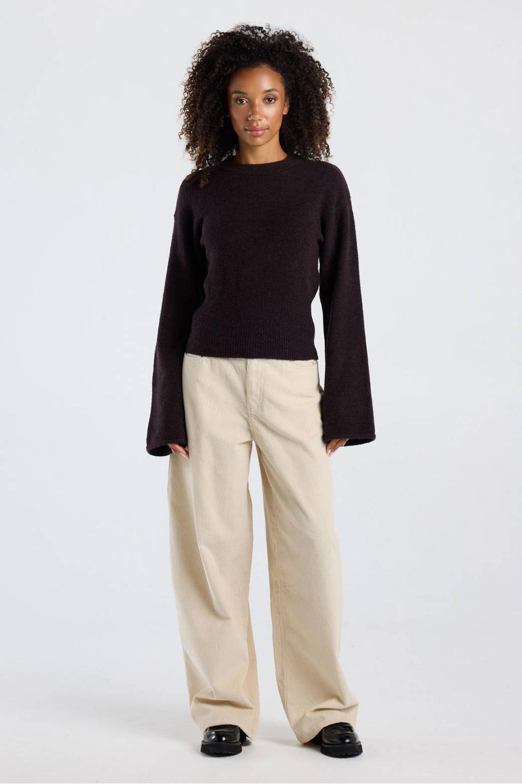 America Today corduroy baggy casual broek - beige