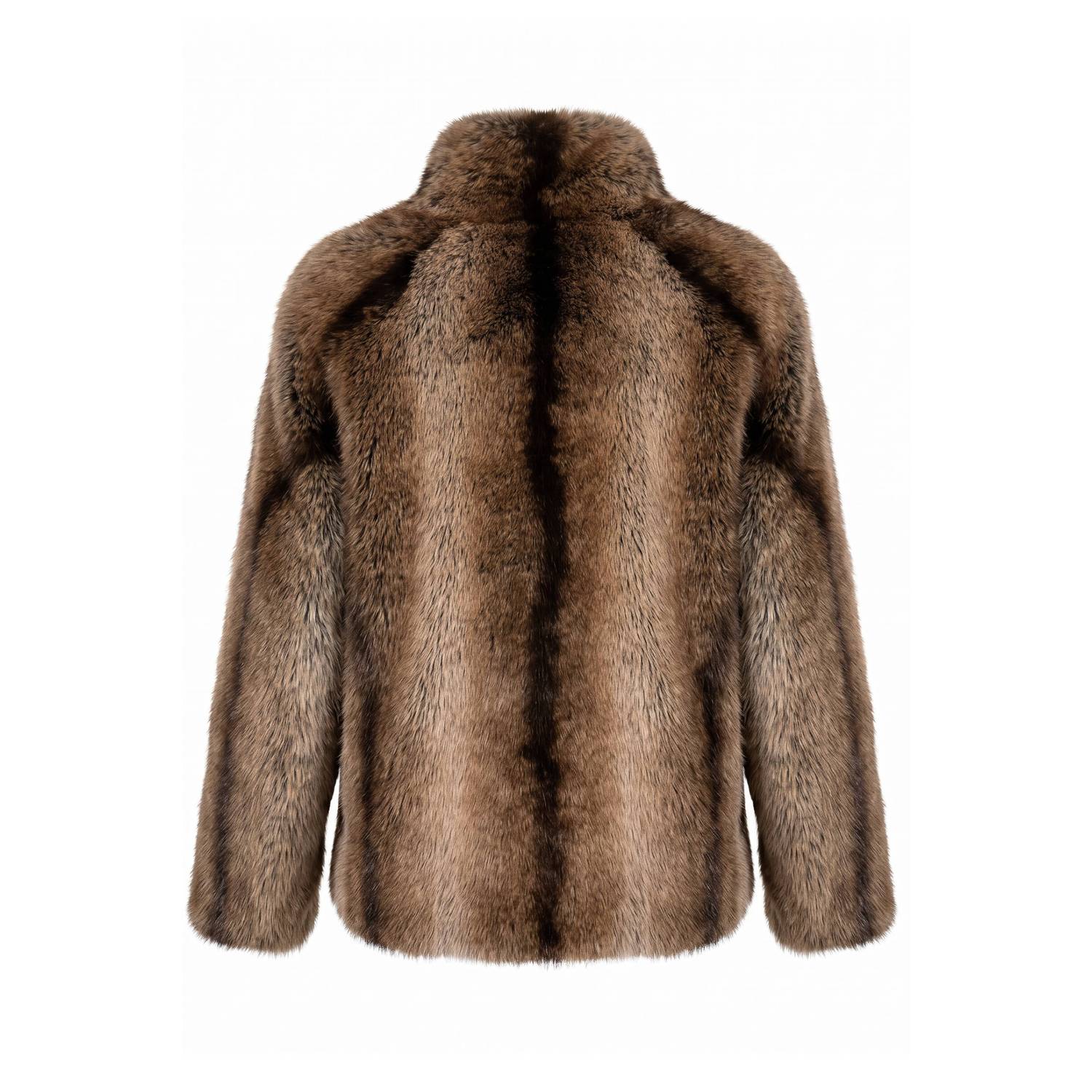 Etage Plus Size imitatiebont faux fur jas bruin