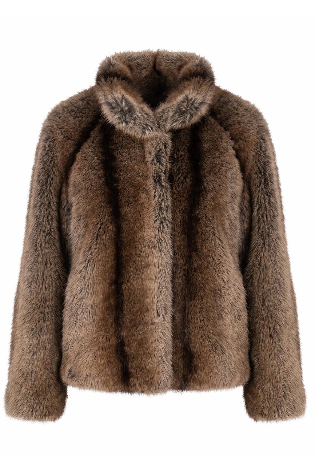Etage Plus Size imitatiebont faux fur jas - bruin