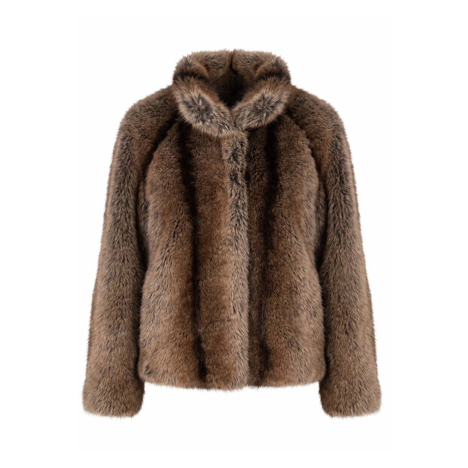 Etage Plus Size imitatiebont faux fur jas bruin