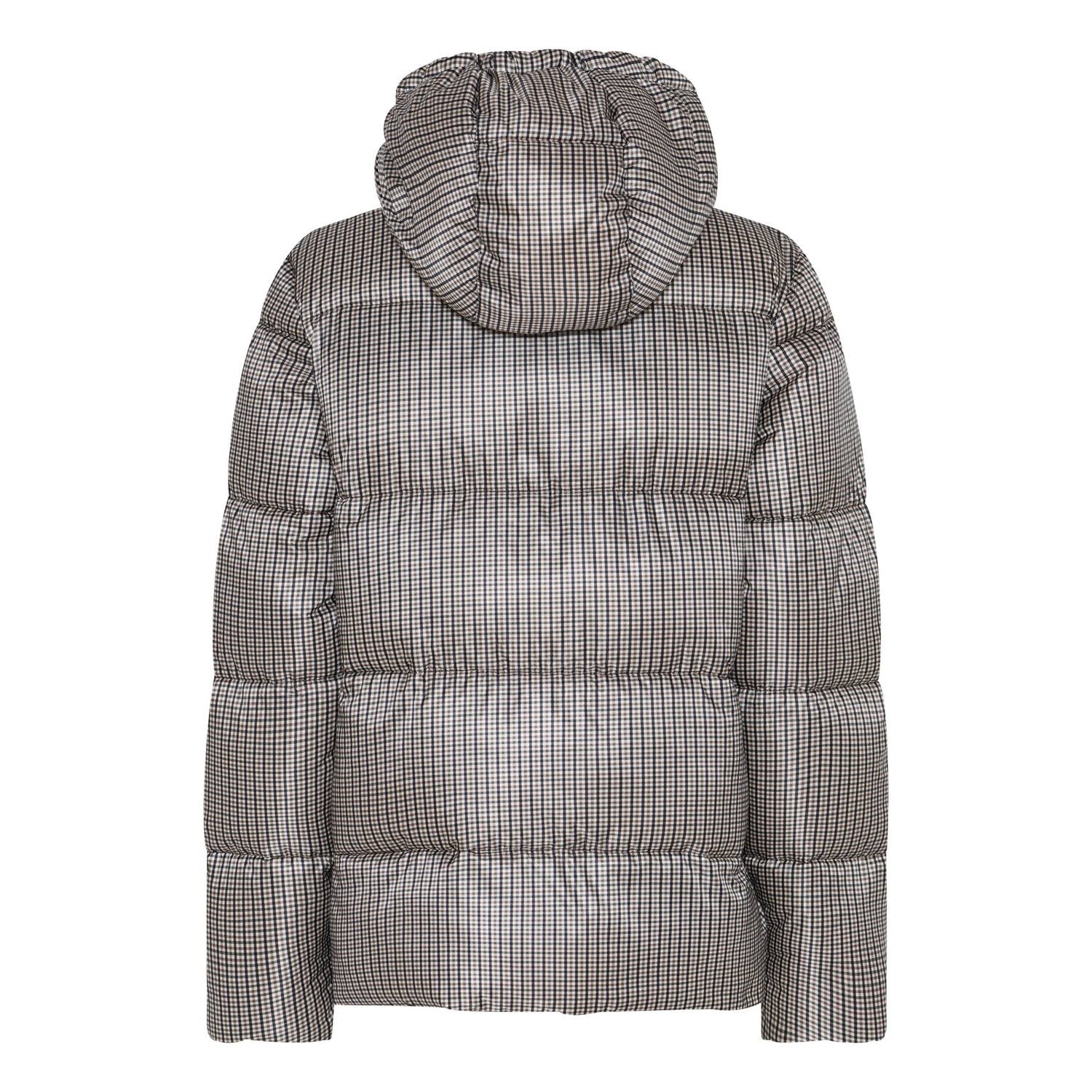 Etage Plus Size geruite winterjas beige