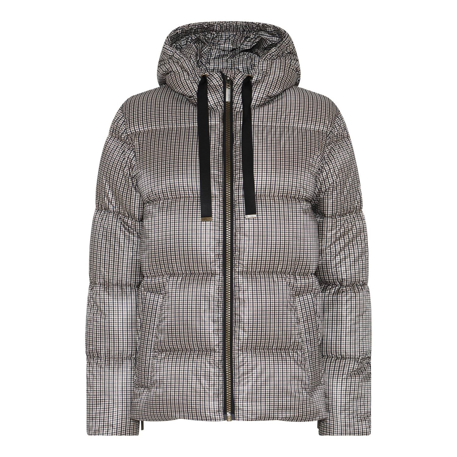 Etage Plus Size geruite winterjas beige