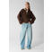 Shoeby katoenen oversized sweater - donkerbruin