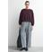 comma sweater met plooien - donkerpaars