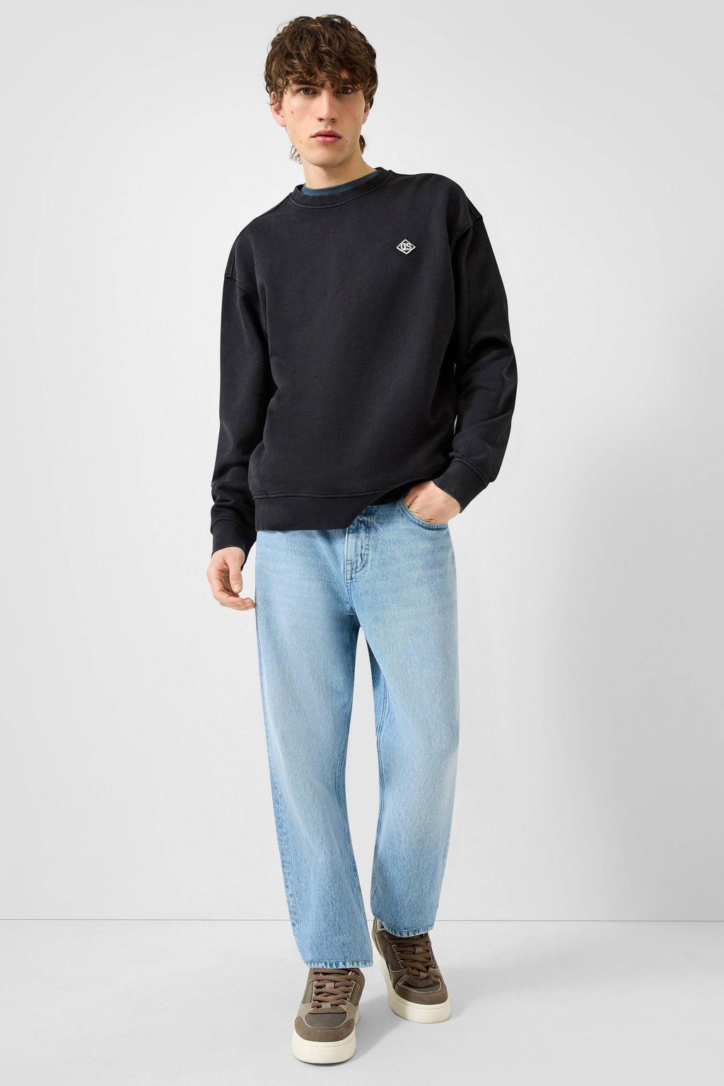 QS relaxed fit sweater - zwart
