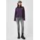 QS gestreepte longsleeve met tekst - paars/antraciet
