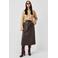 QS imitatieleren midi rok - donkerbruin